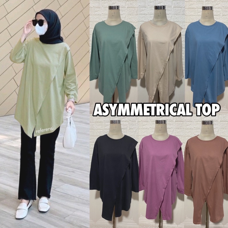 NADA TOP KAOS COMBED 30S OVERSIZED ASYMMETRICAL COMFY DAILY ATASAN