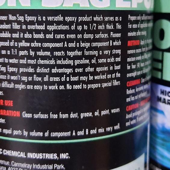 

PIONEER 1.6Kg Set Lem EPOXY NON SAG - 2 Component EPOXY Marine Bond