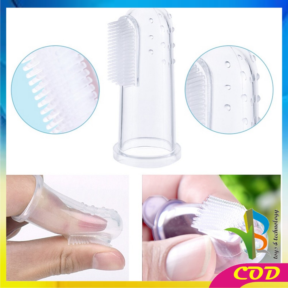 RB-C41 Sikat Gigi Jari Bayi Bahan Silikon Lembut Pack OPP Pembersih Gigi Newborn Finger Toothbrush