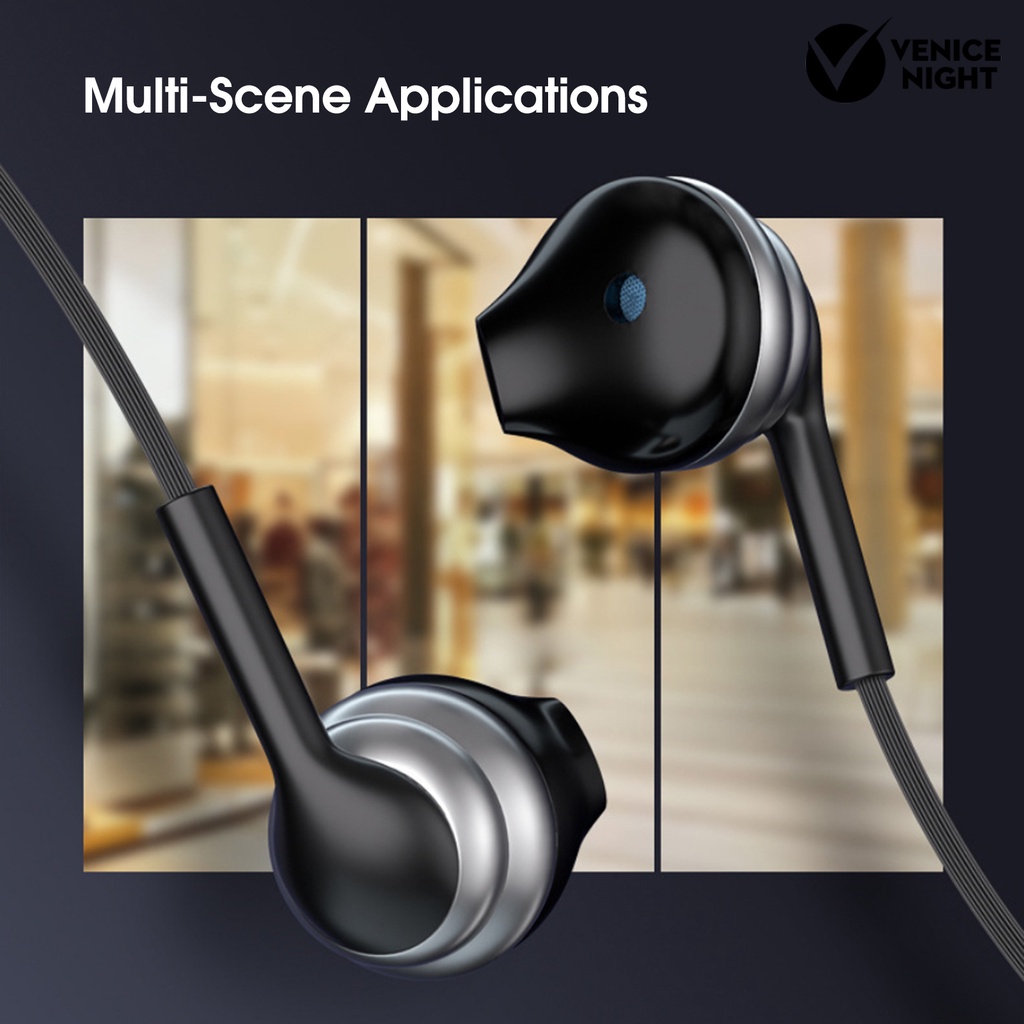 (VNEP) (Berkabel) Earphone High Fidelity Intelligent Noise Reduction Universal 3.5mm Mage Bass Sports Gaming Earbud untuk Panggilan