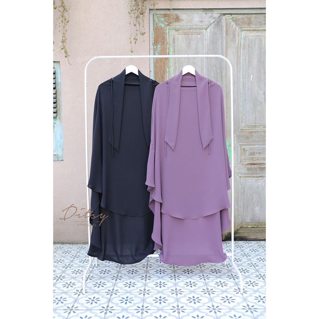 Ditsy Rawdah Series Short dan Reguler Formal Black | Quail | Midnight Blue | Folkstone Grey | Raisin