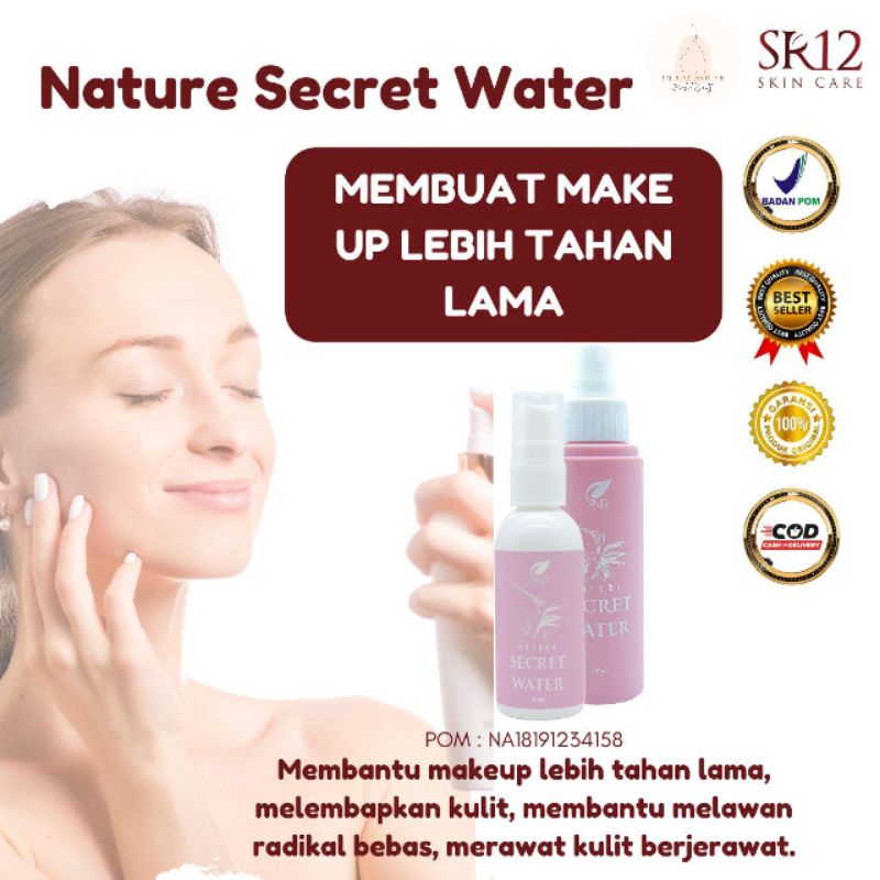 Jual NATURE SECRET WATER SR12 setting spray untuk kulit kering dan berjerawat, makeup tahan