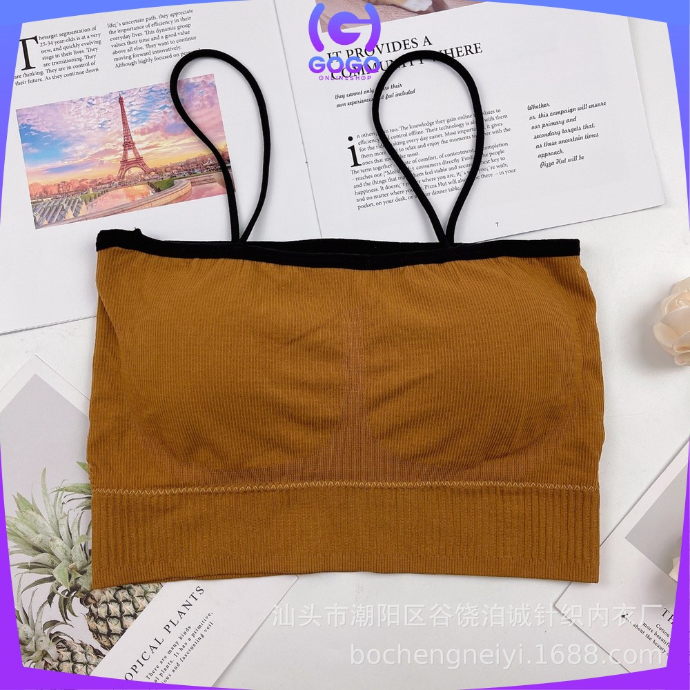 GOGO-P105 Bra Kemben Wanita Tanpa Kawat / Pakaian Dalam Wanita Crop Top Bralette / Sport Bra Wanita Gym / Bra Senam Zumba / Kemben Tali Wanita