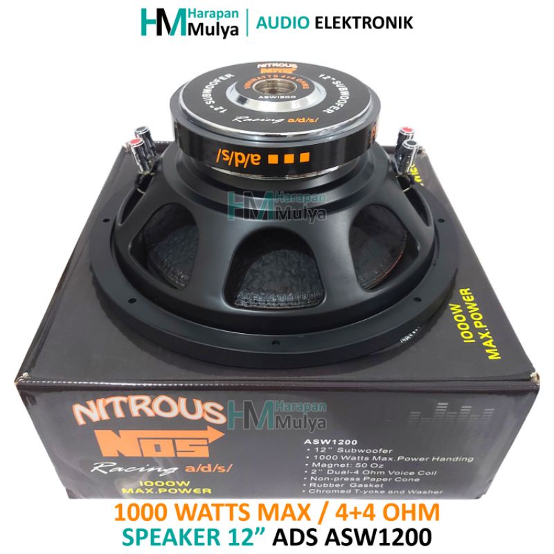 Speaker Subwoofer 12" / 12 inch Nitrous Nos Racing ADS ASW1200