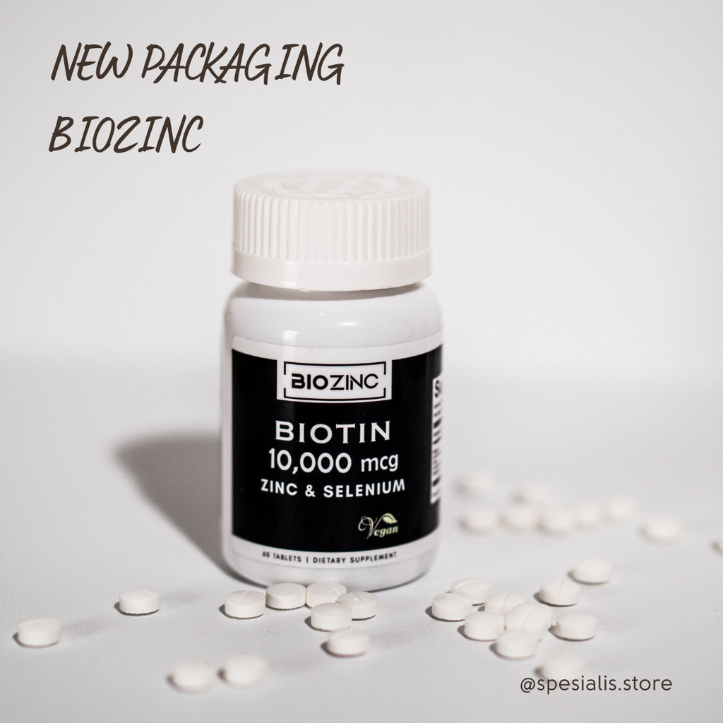 BIOZINC (BIOTIN 10.000mg + zinc dan selenium) 60 tabs