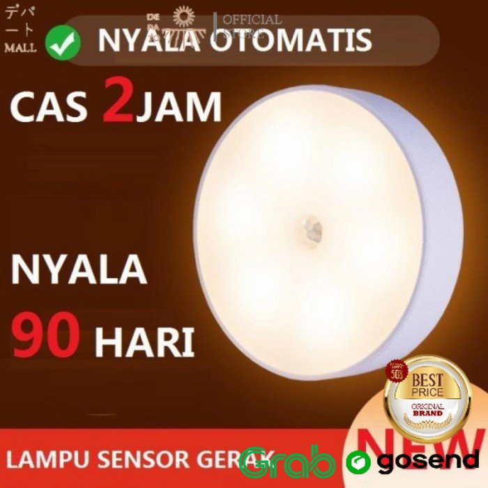 Led lampu tidur sensor gerak tempel rak dinding lemari baju emergeny DP