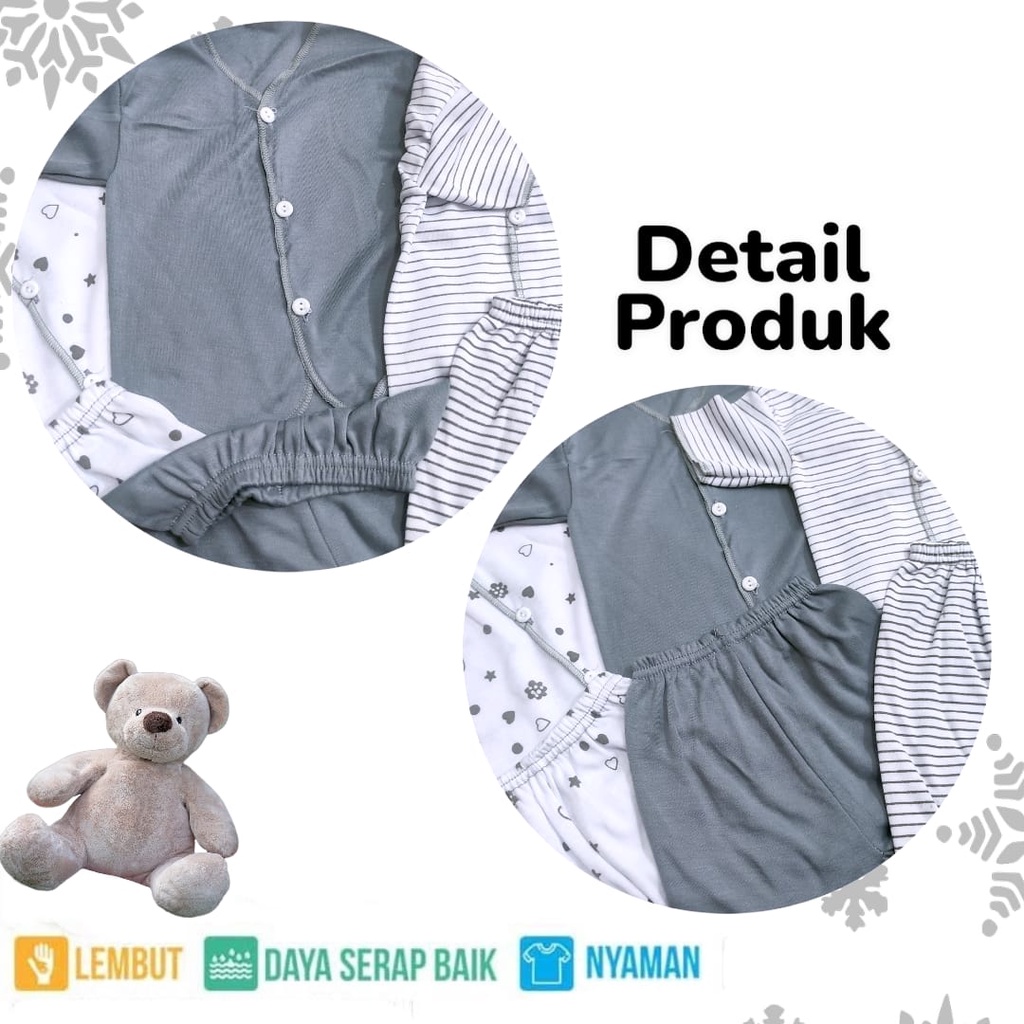 1 Stel Baju Bayi Newborn Baru Lahir Setelan Baju Bayi Celana Perlengkapan Bayi Baru Lahir Atasan Baju Bayi Celana Pendek Celana Panjang Celana Pop Celana Kodok Baju Pendek Kaos Motif Seri abu