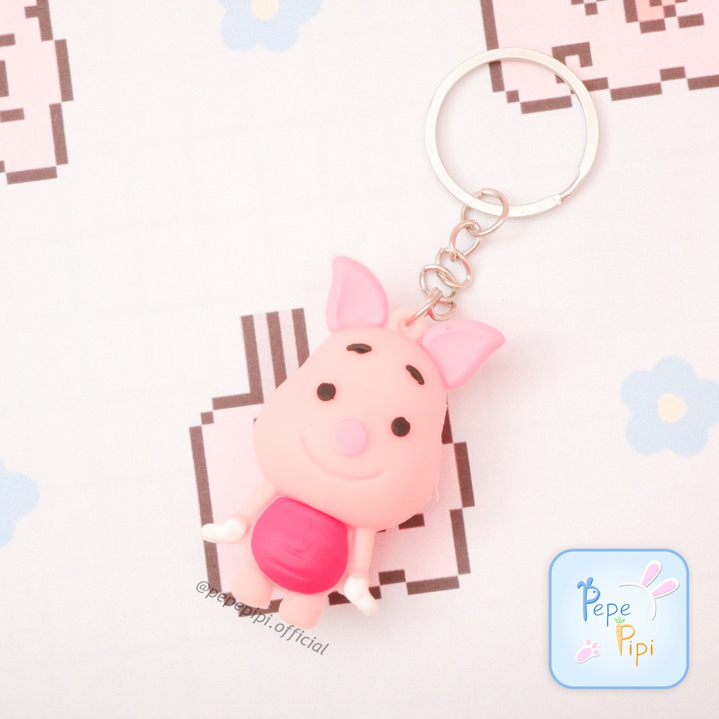 Gantungan Kunci Karet Pooh Piglet Disney The pooh Ganci Keychain Hiasan Tas Thepooh Babi