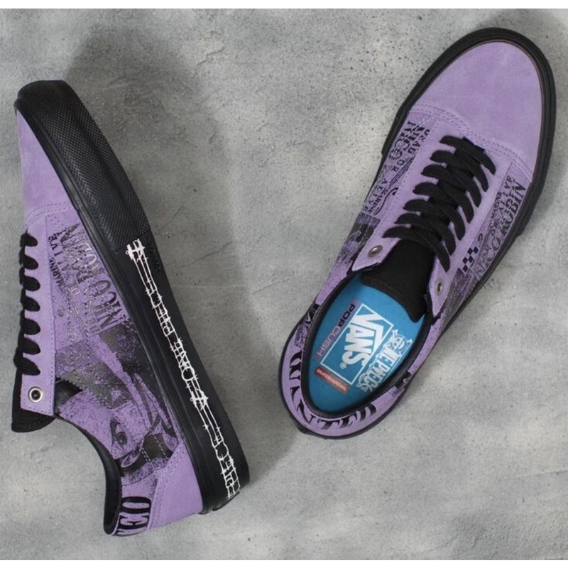 vans x one piece old skool skate wanted nico robin purplw