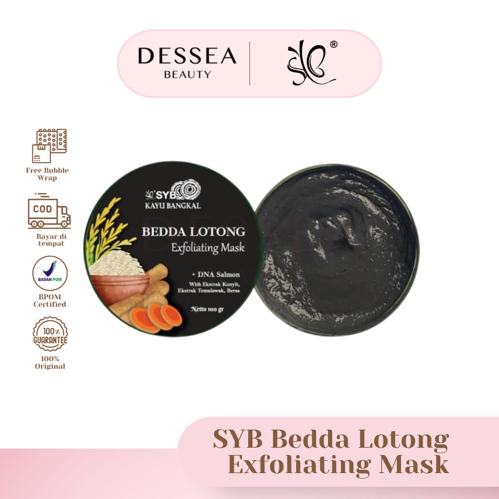 Ready Stock SYB Bedda Lotong - Bedak Lotong Lulur Hitam Pemutih Badan BPOM