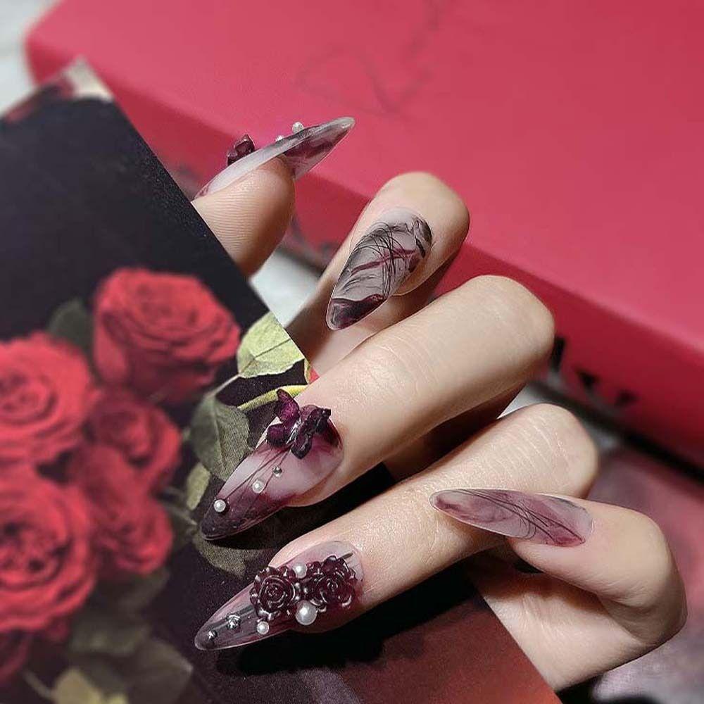 AUGUSTINA Agustina Hati Hiasan Kuku Warna-Warni Pesona Kuku Korea Nail Art Perhiasan Kuku Manicure Aksesoris