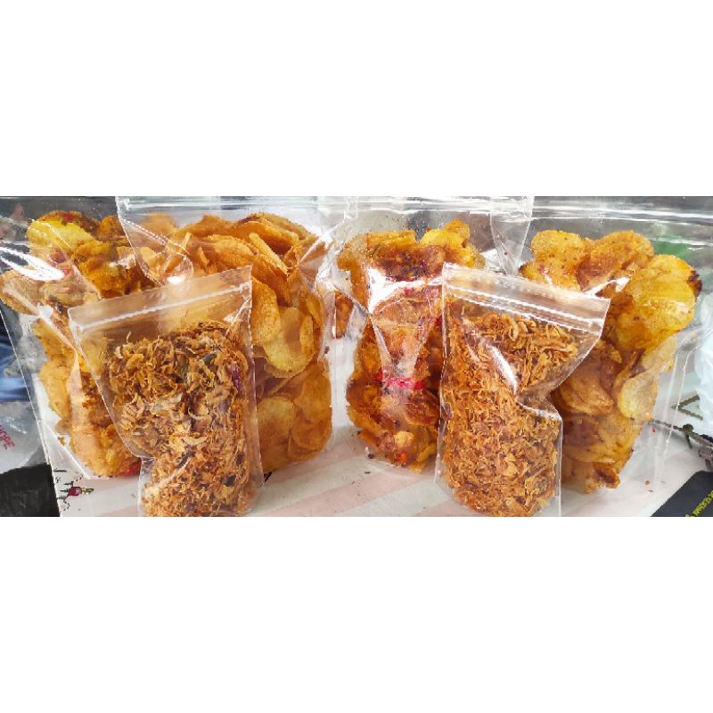 

keripik kentang balado dan original dan bawang goreng