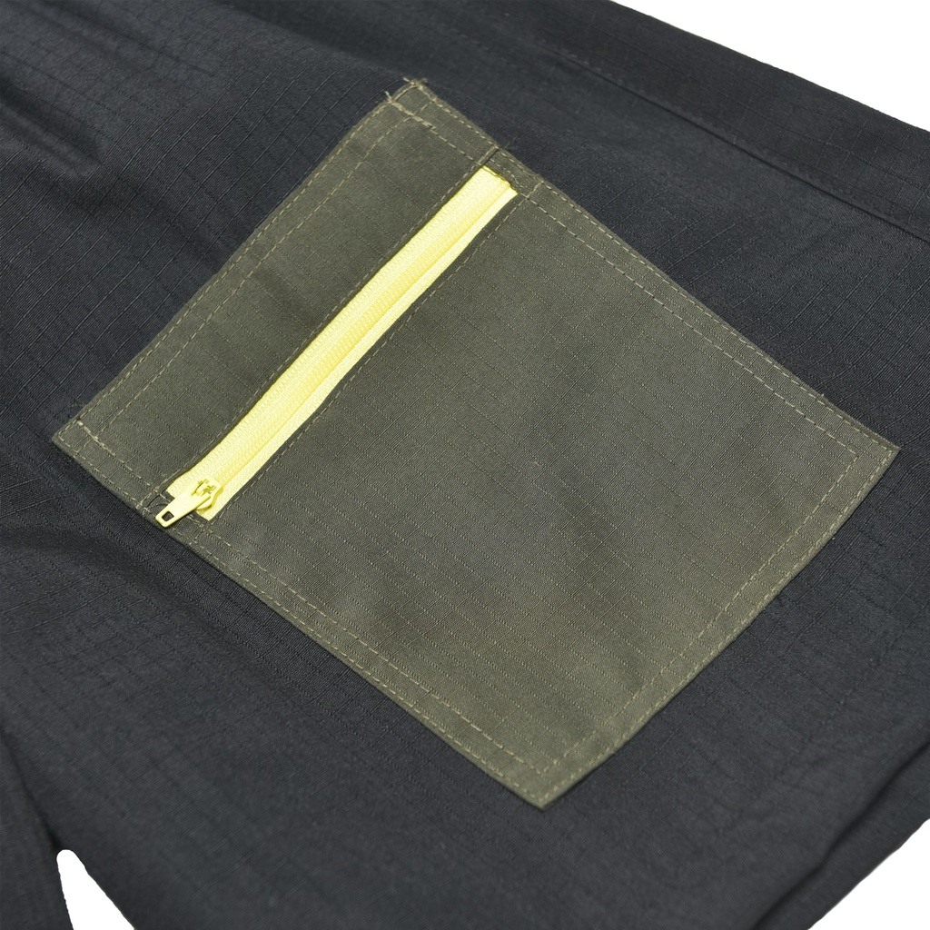 TIMEBOMB CELANA PENDEK | BOARDSHORT | SHORT PANTS | RIPSTOP | HITAM SAKU HIJAU SLETING