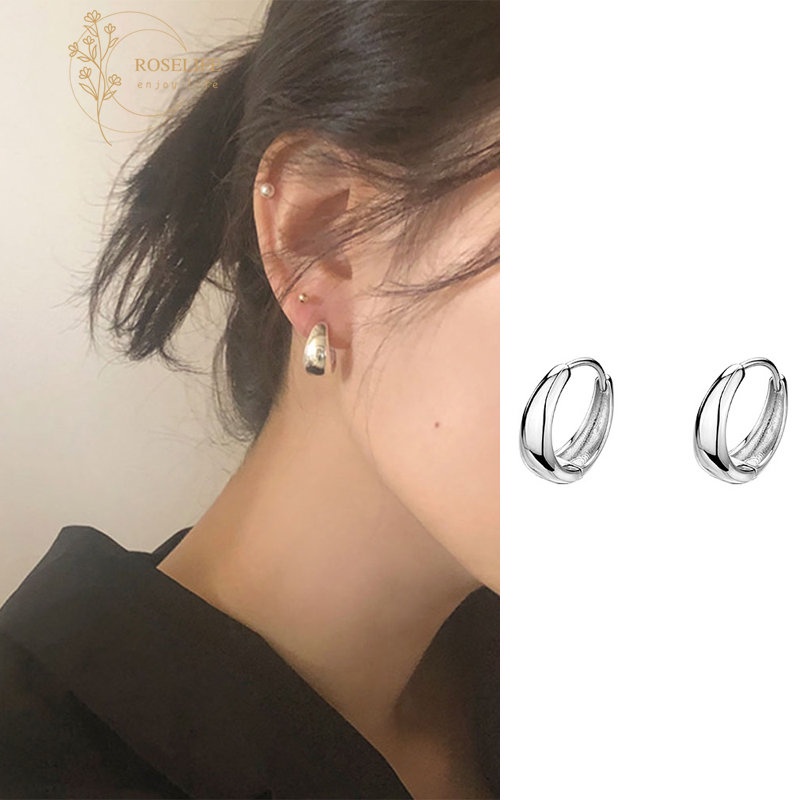 Roselife 1 Pasang Anting Tusuk Gantung Sterling Silver 925 Desain Tetesan Air Minimalis Untuk Wanita