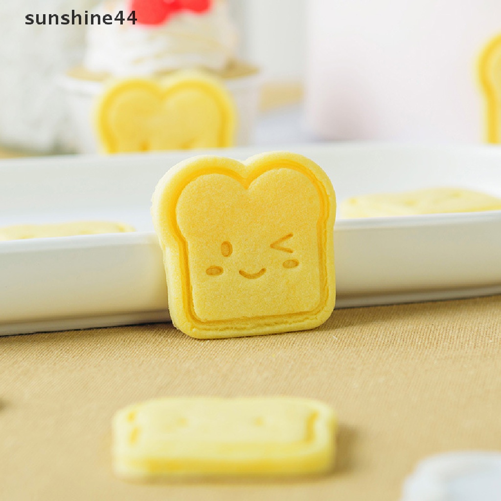 Sunshine Cetakan Biskuit / Roti Panggang / Sandwich / Kue Kering / Gula Bentuk Smiley Bahan Plastik Tebal