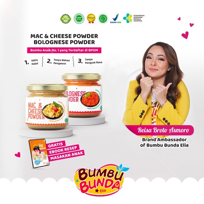 

Bumbu Bunda Elia Mac & Cheese Powder / Bolognese Powder Non MSG Non Pengawet