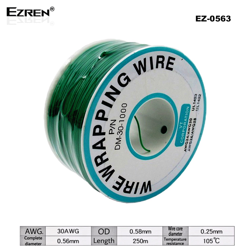 Ezren EZ-0563 Wire Wrapping Kawat Jumper Kabel PCB Breadboard Wrapping - Hijau