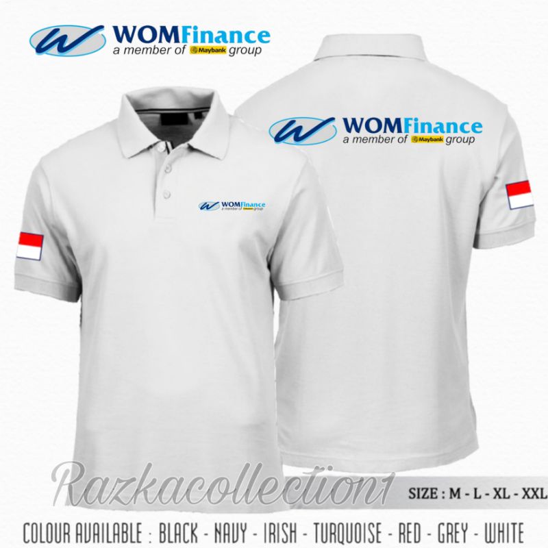 Polo Shirt Wom Finance / Baju Kaos Kerah Logo Wom Finance Premium