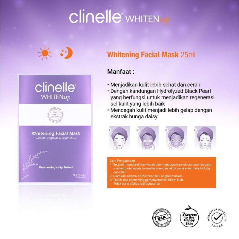 CLINELLE WhitennUp Whitening Facial Mask || Masker Wajah Kulit Kusam