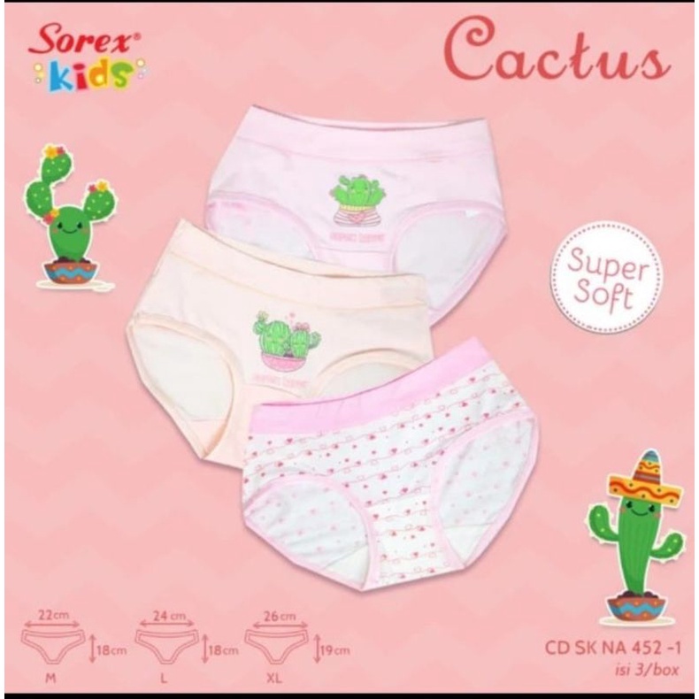 Celana Dalam anak cewek Sorex NA 452isi( 3pcs)