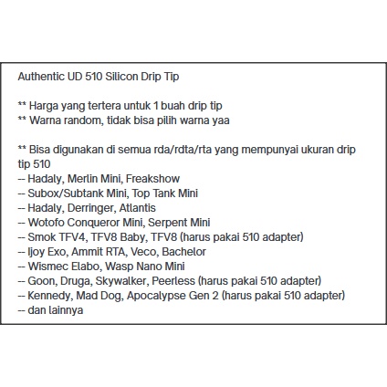 xx Original UD 510 Silicon Drip Tipx | driptipx