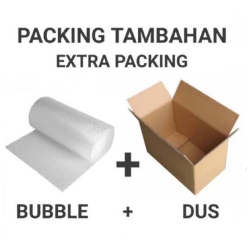 

PACKING TAMBAHAN DUS DAN BUBBLE WRAP KHUSUS PENGIRIMAN LUAR KOTA