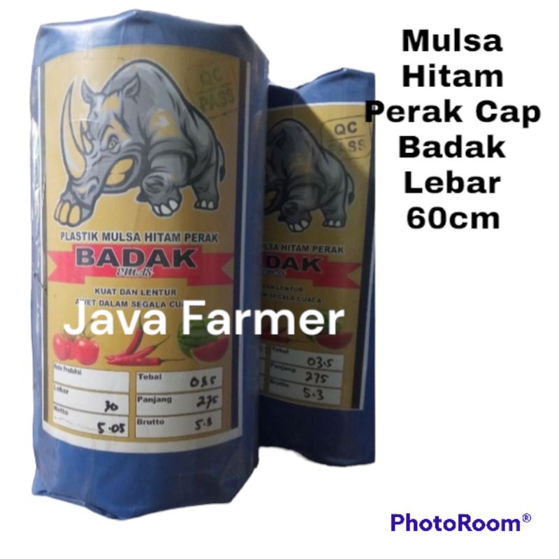Plastik Mulsa Hitam Perak Cap Badak Lebar 60cm