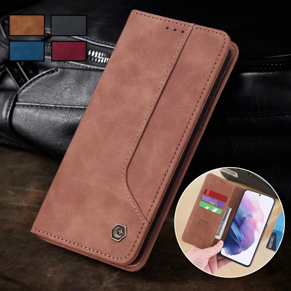 Huawei Mate 40 Pro P30 Lite Pola Flip Cover Case Wallet Card Slot Kartu Leather Casing Dompet Kulit