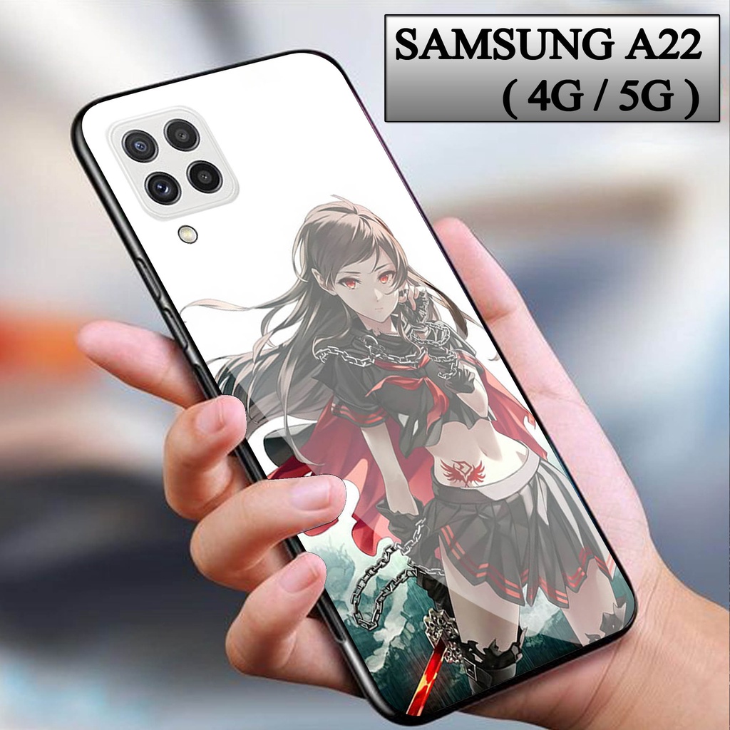 Softcase Glass Kaca Samsung A22 4G/5G - Case Hp Pelindung Handphone  Samsung A22 4G/5G [ A59].