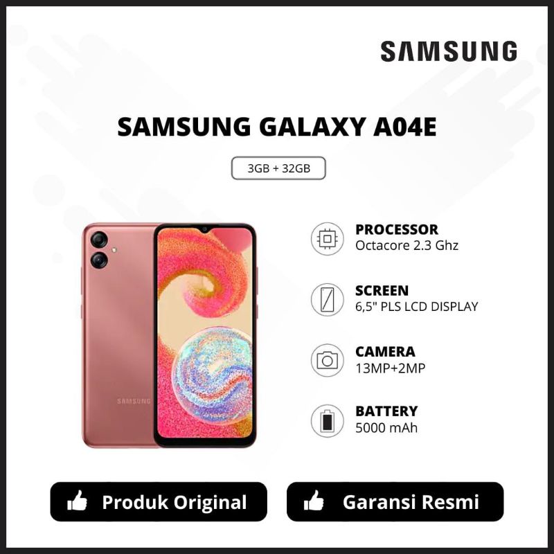 Samsung Galaxy A04e Smartphone (3/32GB) Garansi Resmi