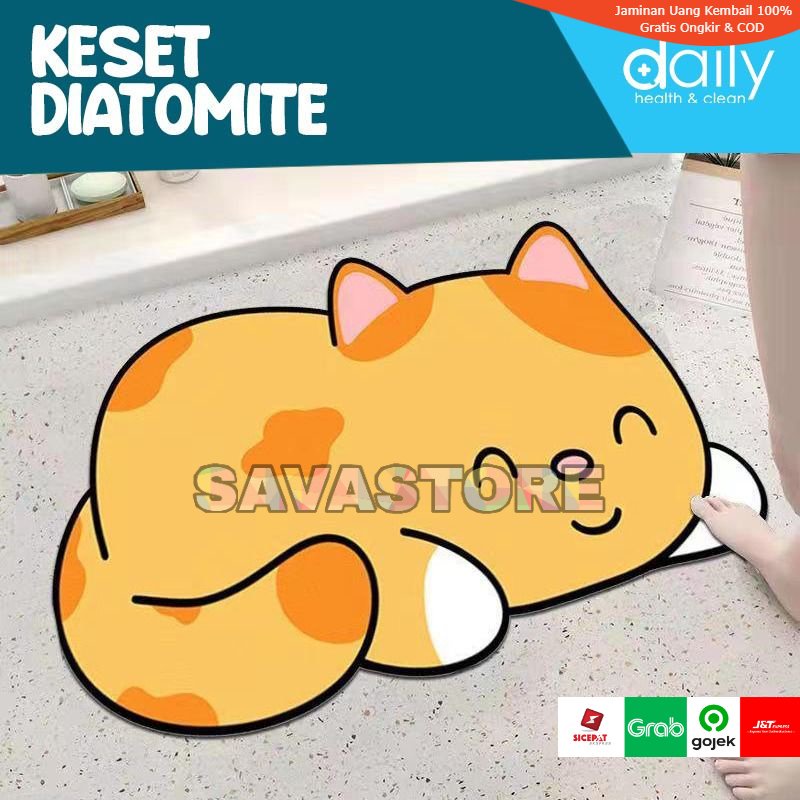 Keset Diatomite Cepat Kering Anti Slip / Keset Kamar Mandi Oval