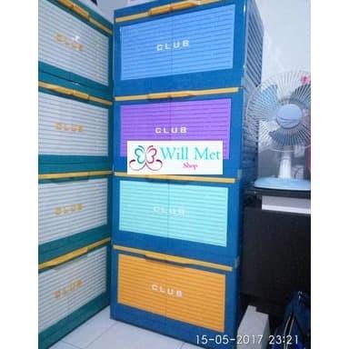 

Lemari Plastik Club 4 Susun Besar Polos CMMY 4 stock ready