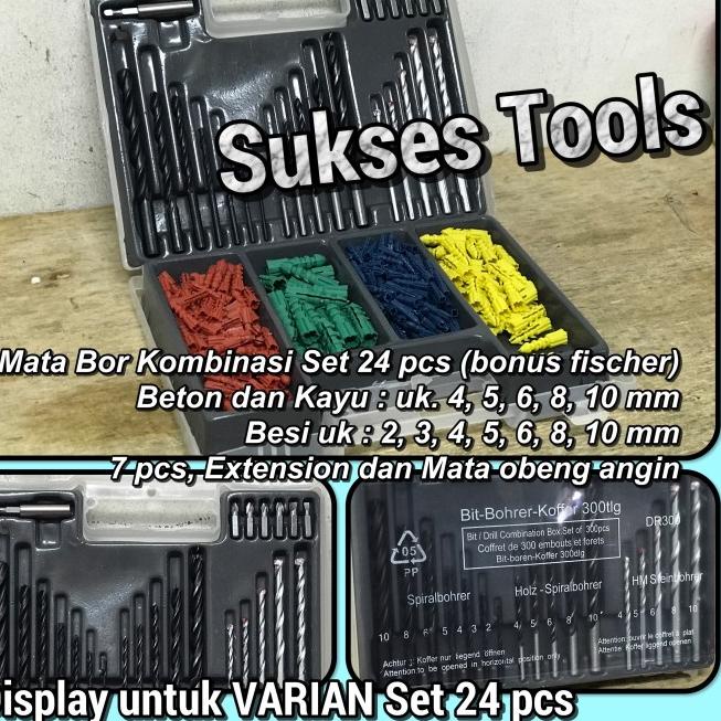 Mata Bor Set 9pcs ( Mata Bor Besi, Beton dan Kayu ) - Set 24 pcs