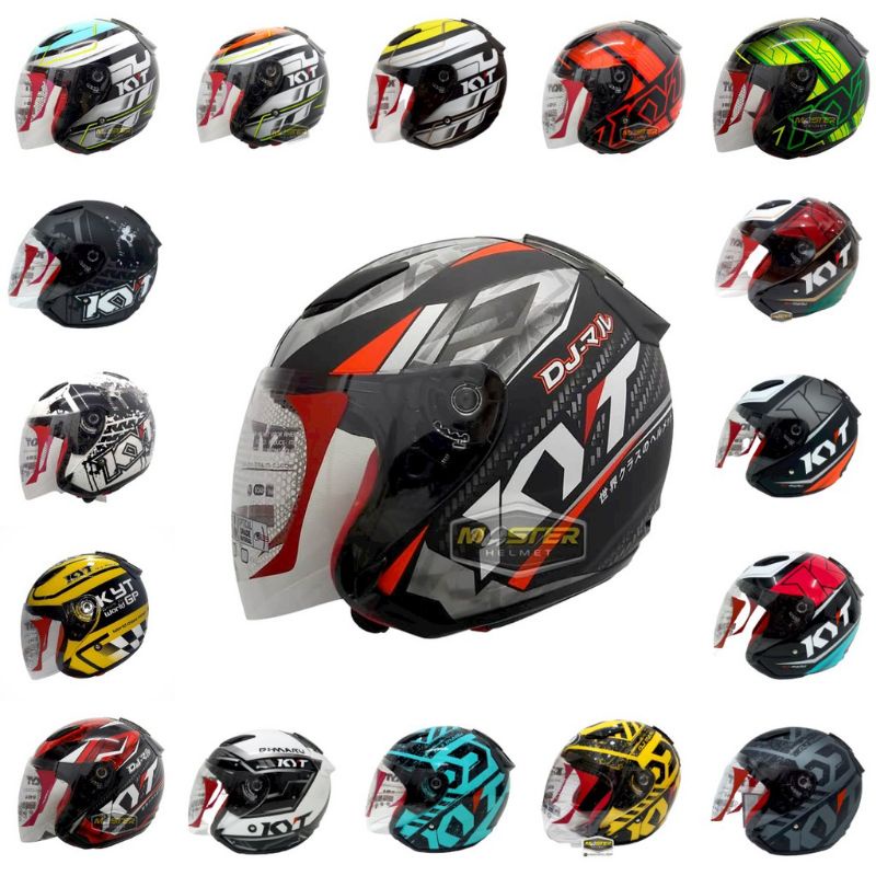 HELM KYT DJ MARU MOTIF / HALF FACE KACA PUTIH