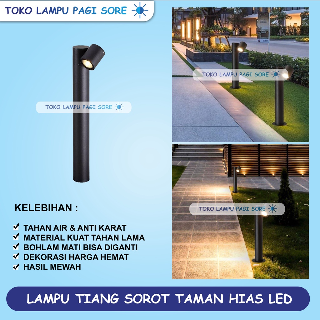 Lampu tiang teras taman rumah pagar minimalis sorot led spotlight