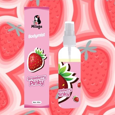 Kanzo - [BPOM] Parfum Body Mist Milofa Strawberry Pinky 100ml Premium / Body Mist Strawberry Pinky 100ml / Parfum Strawberry 100ml Unisex