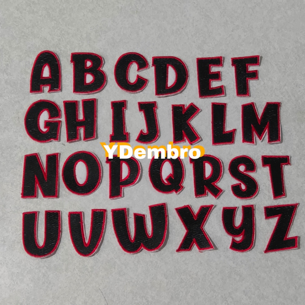 Patch Bet Logo Emblem Bordir Huruf Abjad N - Z