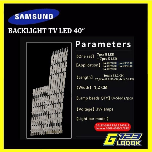 Backlight TV Samsung 40 Inch UA40F5000 5500 5300 6100 6400