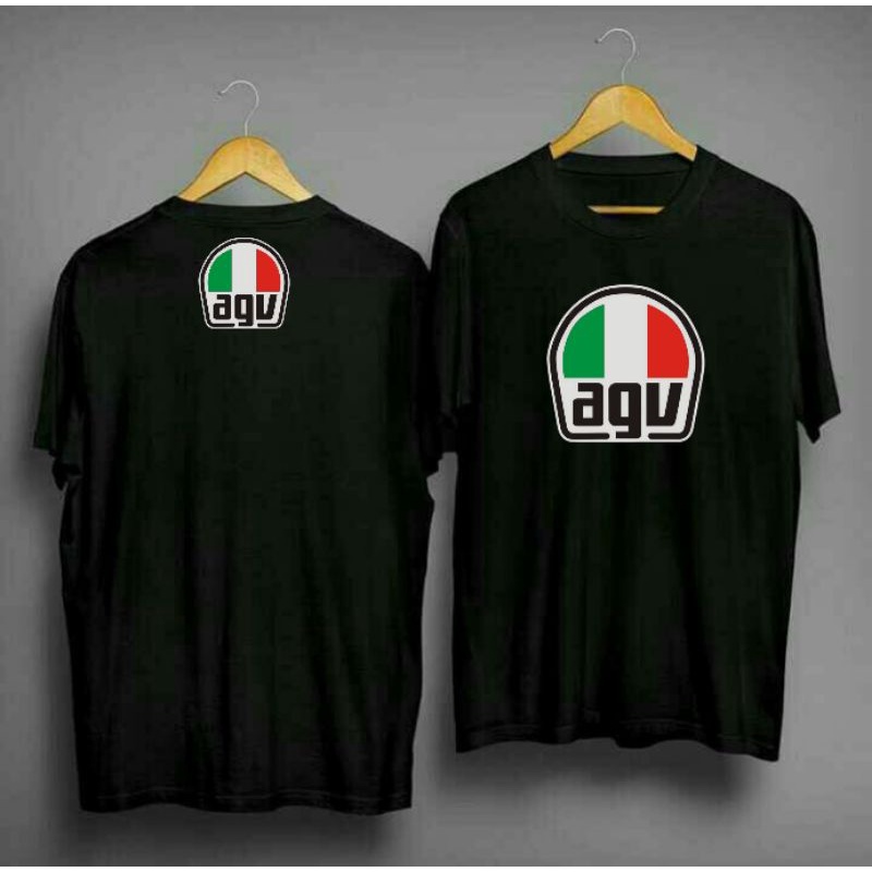 Kaos hitam oblong agv helmet helm