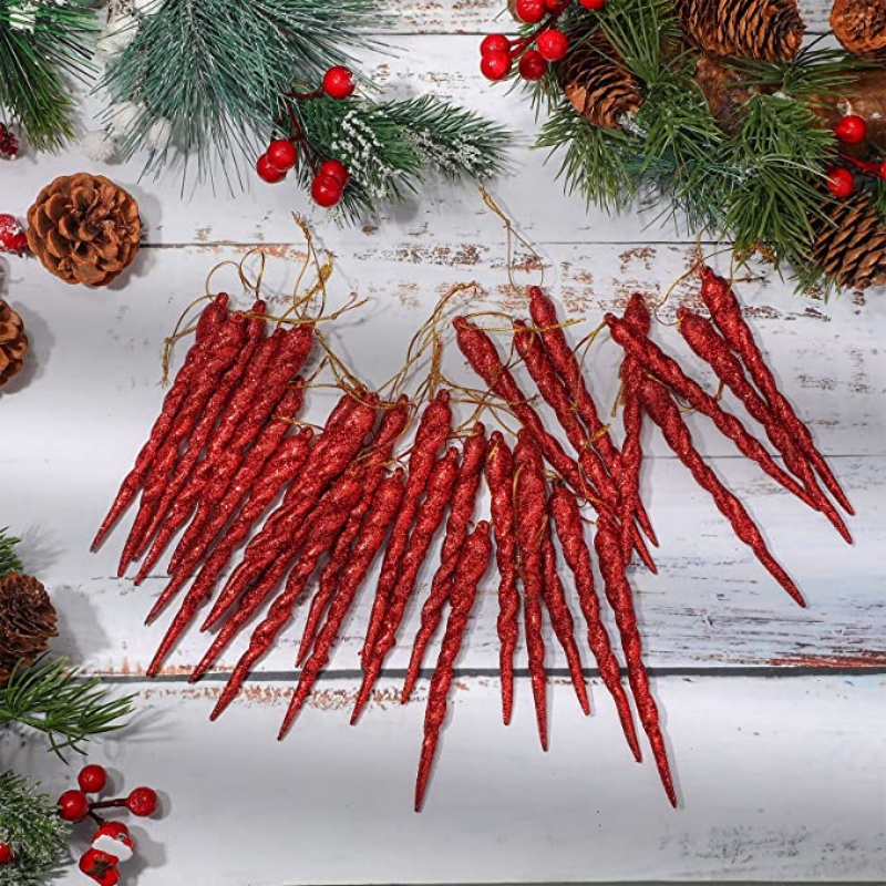 Ornamen Gantung Bentuk Spiral Warna Merah Emas Untuk Dekorasi Pohon Natal