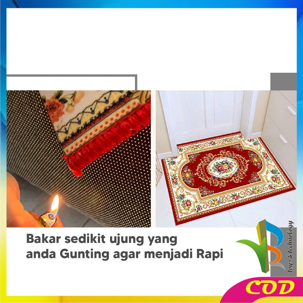 RB-C734-C738 Keset Kaki Motif Karpet Permadani Uk 40X60 Keset Kamar Mandi Bunga Anti Slip / Keset Lantai Karakter / Keset Kaki Eropa Classic Flower Import