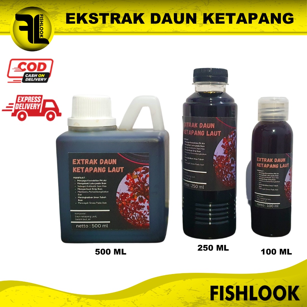 Ekstrak Daun Ketapang Asli Aquarium Perawatan Ikan Hias 500 ML PEKAT