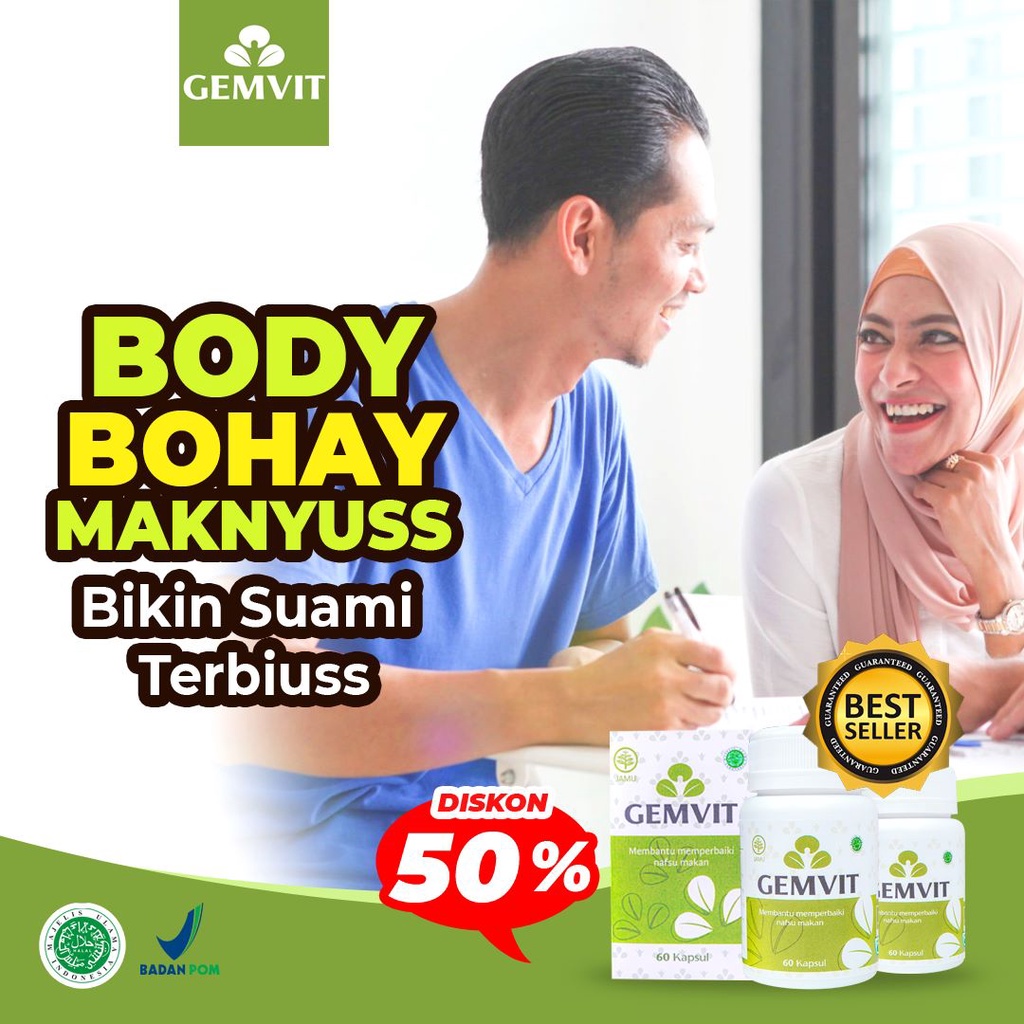 Gemvit suplemen Penggemuk penambah berat badan nafsu makan anak dewasa collagen pencerah wajah bpom 