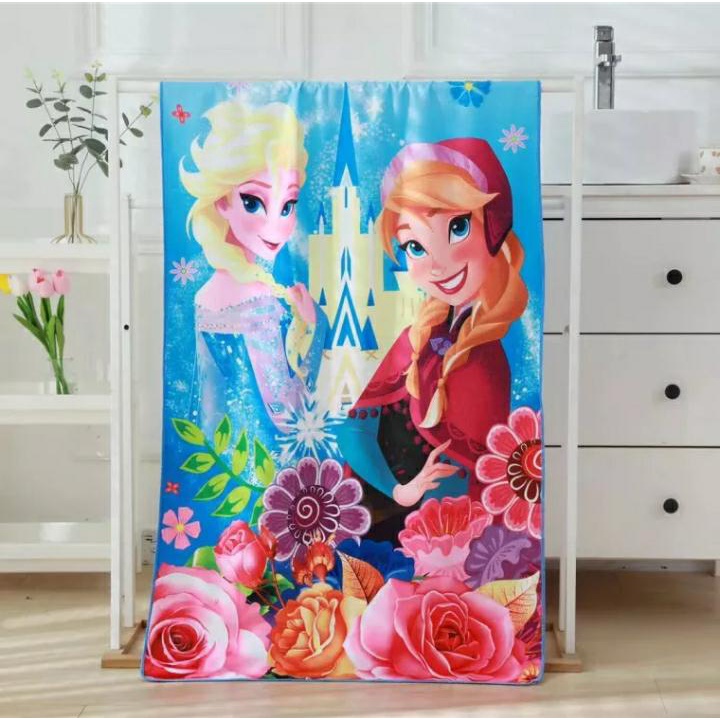 handuk mandi anak motif karakter ukuran 70x140