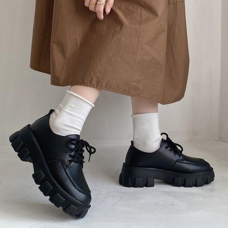 22004 Sepatu Docmart hitam wanita import sepatu oxford murah