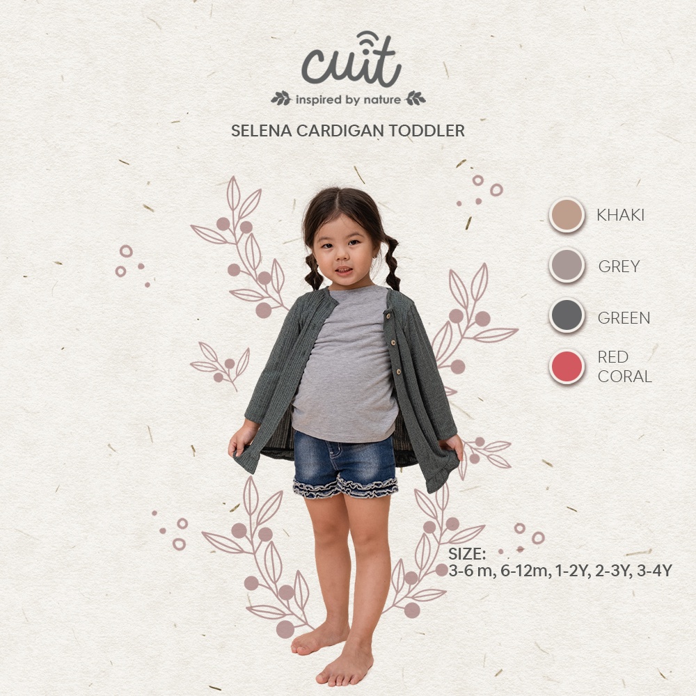 CUIT Baby Selena Cardigan Rib Knit Anak Usia 3 Bulan - 4 Tahun