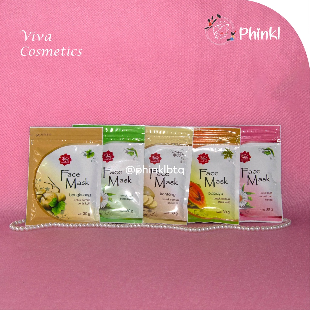 `ღ´ PHINKL `ღ´ 【v】【i】【v】【a】 Viva face mask masker bubuk natural organik bahan alami