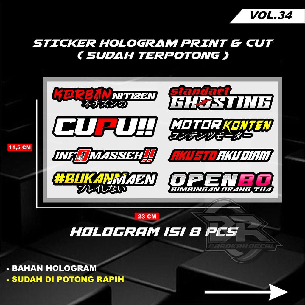 Stiker Racing Sticker Pack Print &amp; Cut Stiker Motor Setiker Variasi 30/34