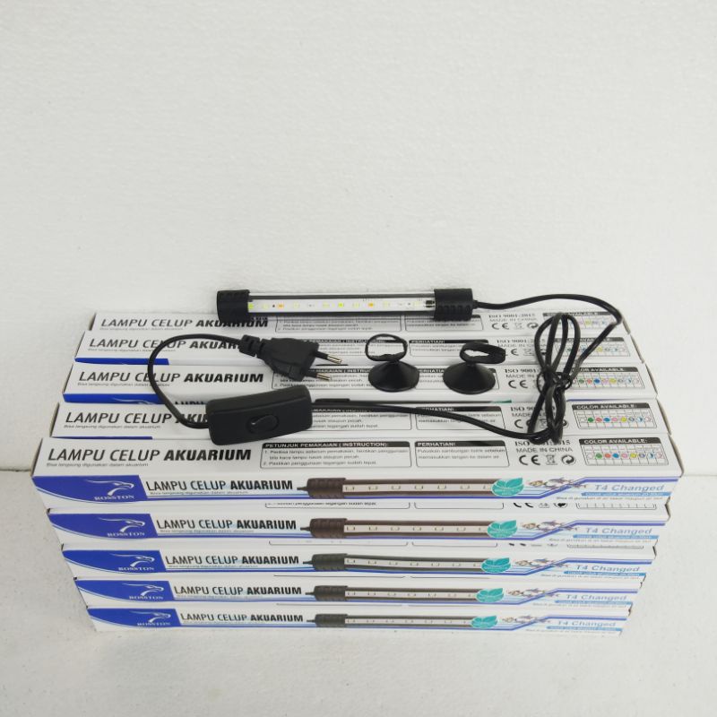 Lampu led celup aquarium tank 20cm 20 cm ROSSTON T4 20 SS 3 mode 3X GANTI WARNA 3MODE akuarium lamp ( SS )