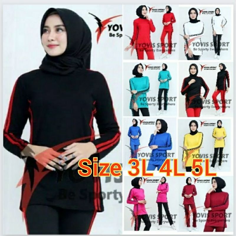 SETELAN JUMBO BAJU SENAM ZUMBA AEROBIC OLAHRAGA Wanita muslimah